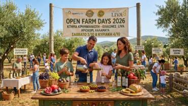 Open Farm Days 2026: Ελάτε να γιορτάσουμε τη νέα σοδειά στο Κτήμα Κρημνιανιώτη – Ελαιώνες LIVA!